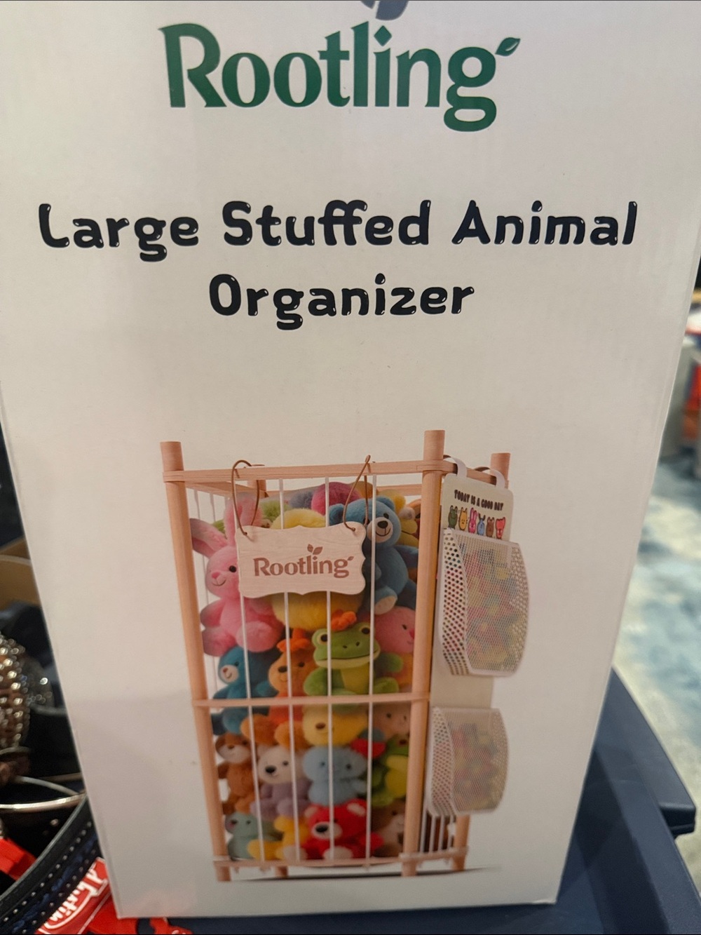 Large Stuffed Animal Organizer in Natural Wood